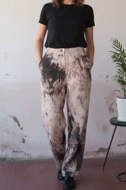Pantalón de seda TEÑIDO ARTESANAL Talla S(M)