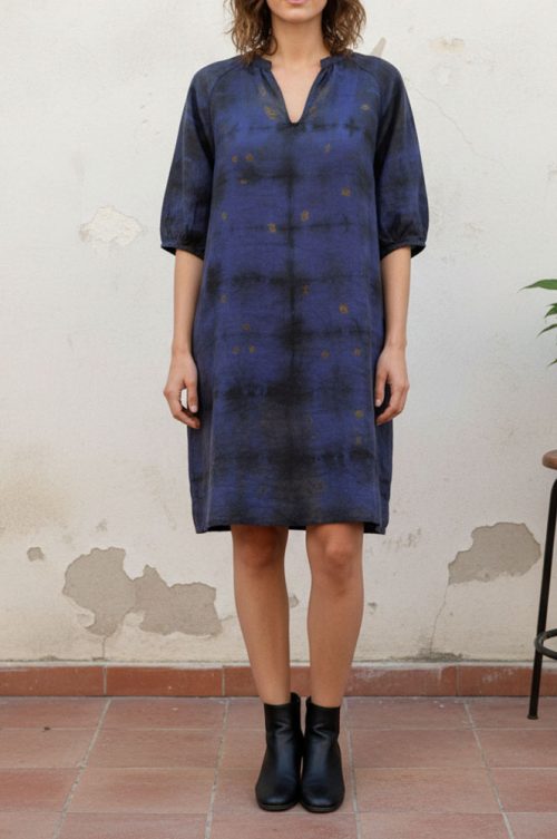 Vestido de lino TINTE BOTÁNICO TÉCNICA MIXTA Talla S/M