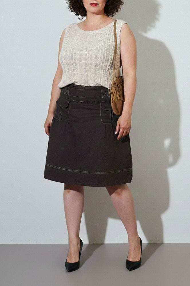 Falda de lino y algodon talla 42/44