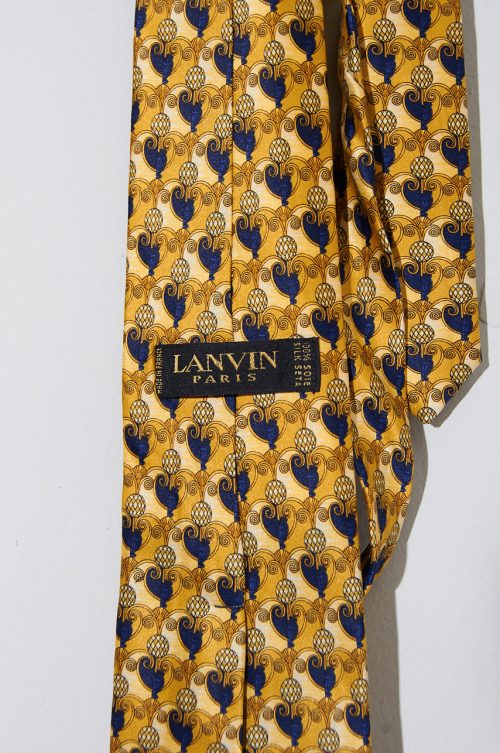 Corbata vintage de seda Lanvin hecha en Francia