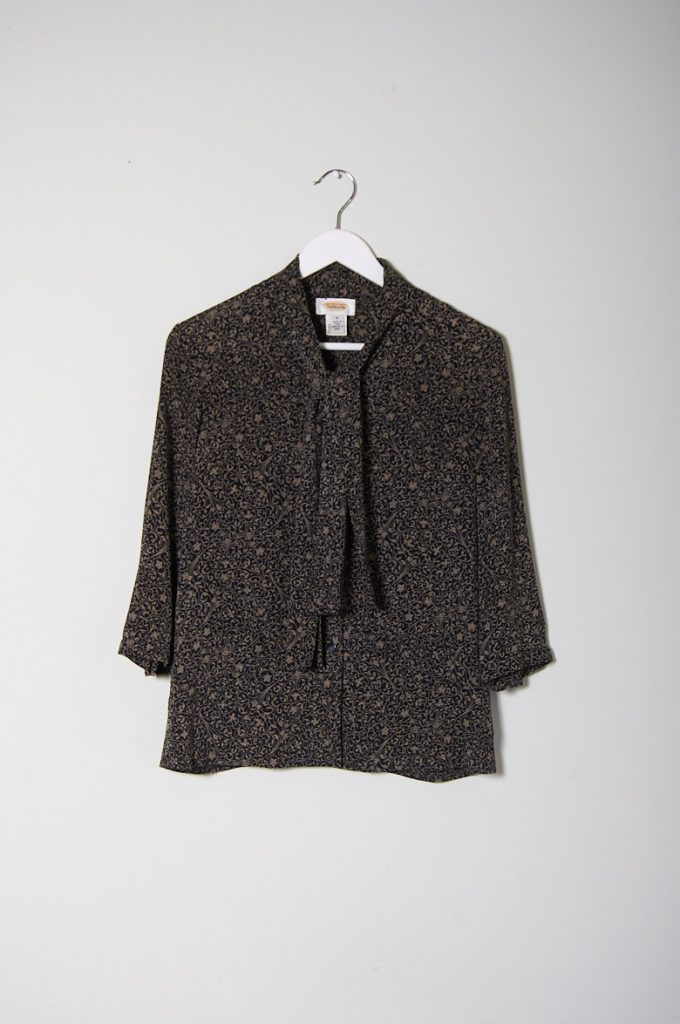 Blusa vintage de seda Talbots Talla 8 Mujer