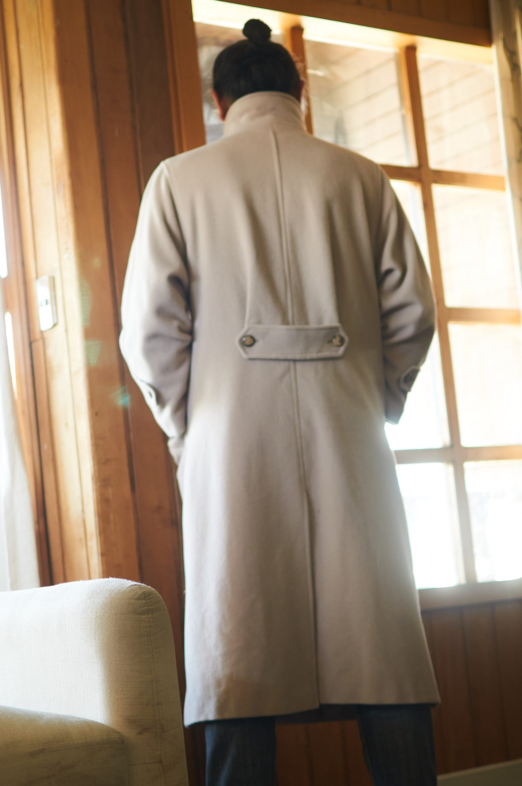 Abrigo de lana vintage unisex talla L - Imagen 2