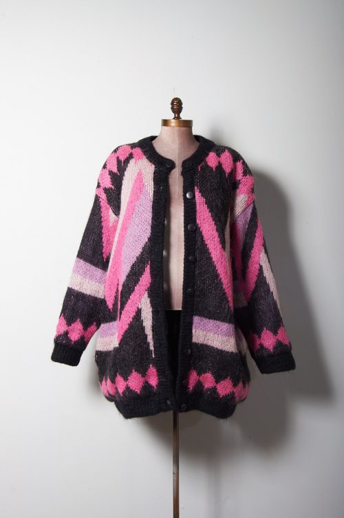Abrigo mohair rosado talla L/XL mujer