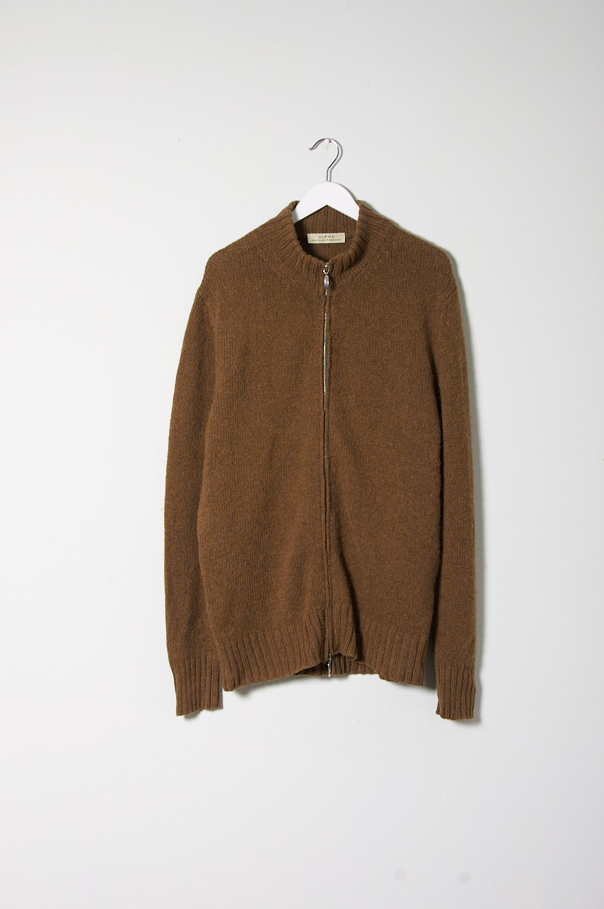Cardigan de lana de cordero y pelo de camello talla L - Imagen 6