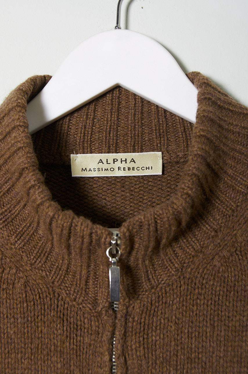 Cardigan de lana de cordero y pelo de camello talla L - Imagen 2