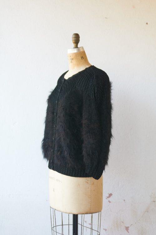 Cardigan de angora y rayón hecho en Chile Talla S mujer