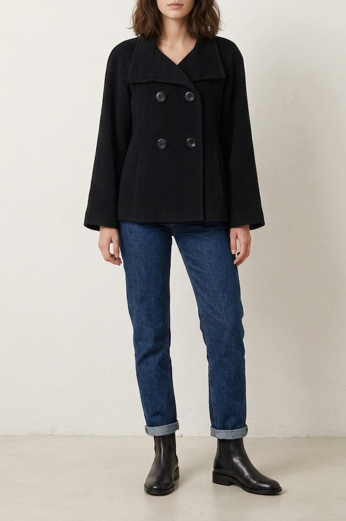 Abrigo de lana y angora talla 6