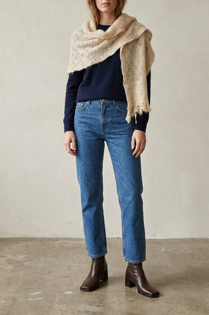 Bufanda de diseño Belga de Mohair y Lana