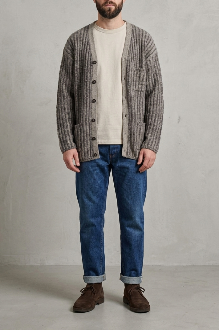 Sweater de lana y lino talla L hombre