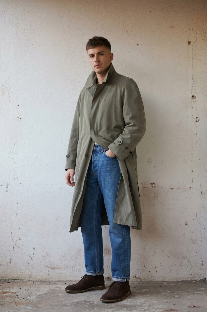 Gabardina Gris manga raglan