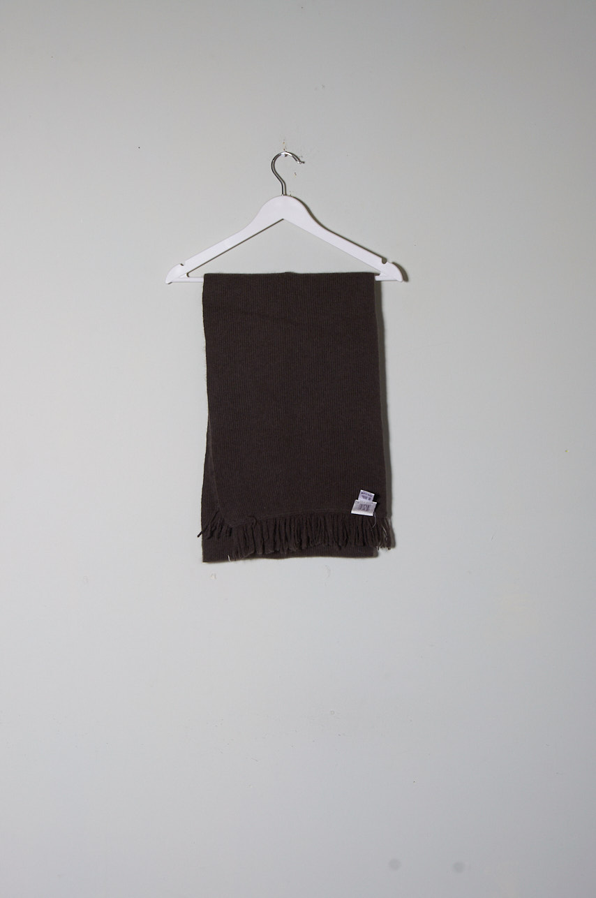 Bufanda de lana y Angora 2 metros X 30 CM color cafe