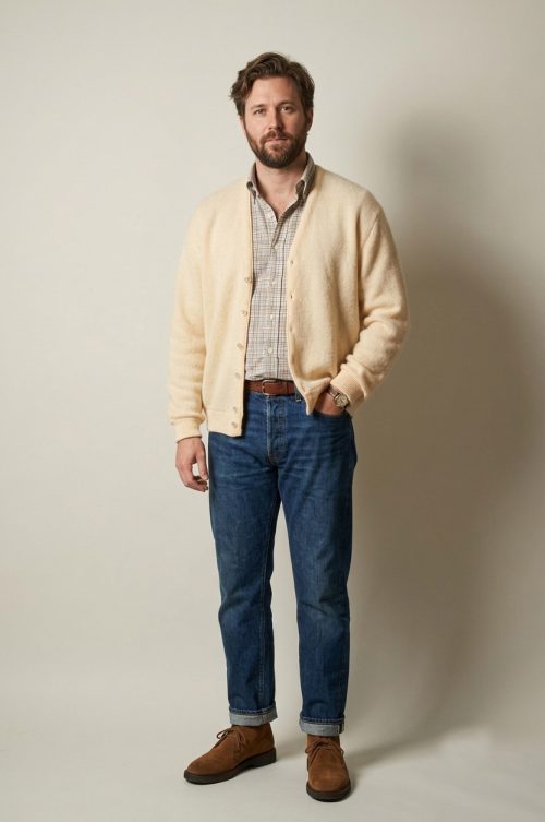 Cardigan de lana con etiquetado ILWGU