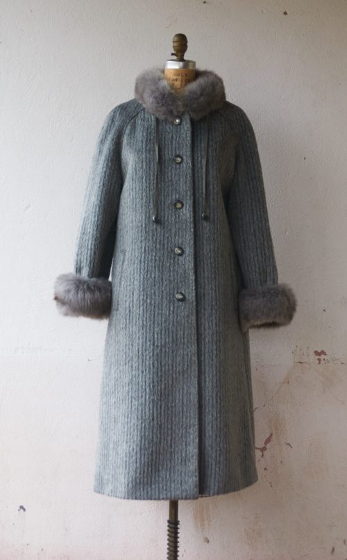 Abrigo vintage de llama y lana merino Talla M mujer aprox