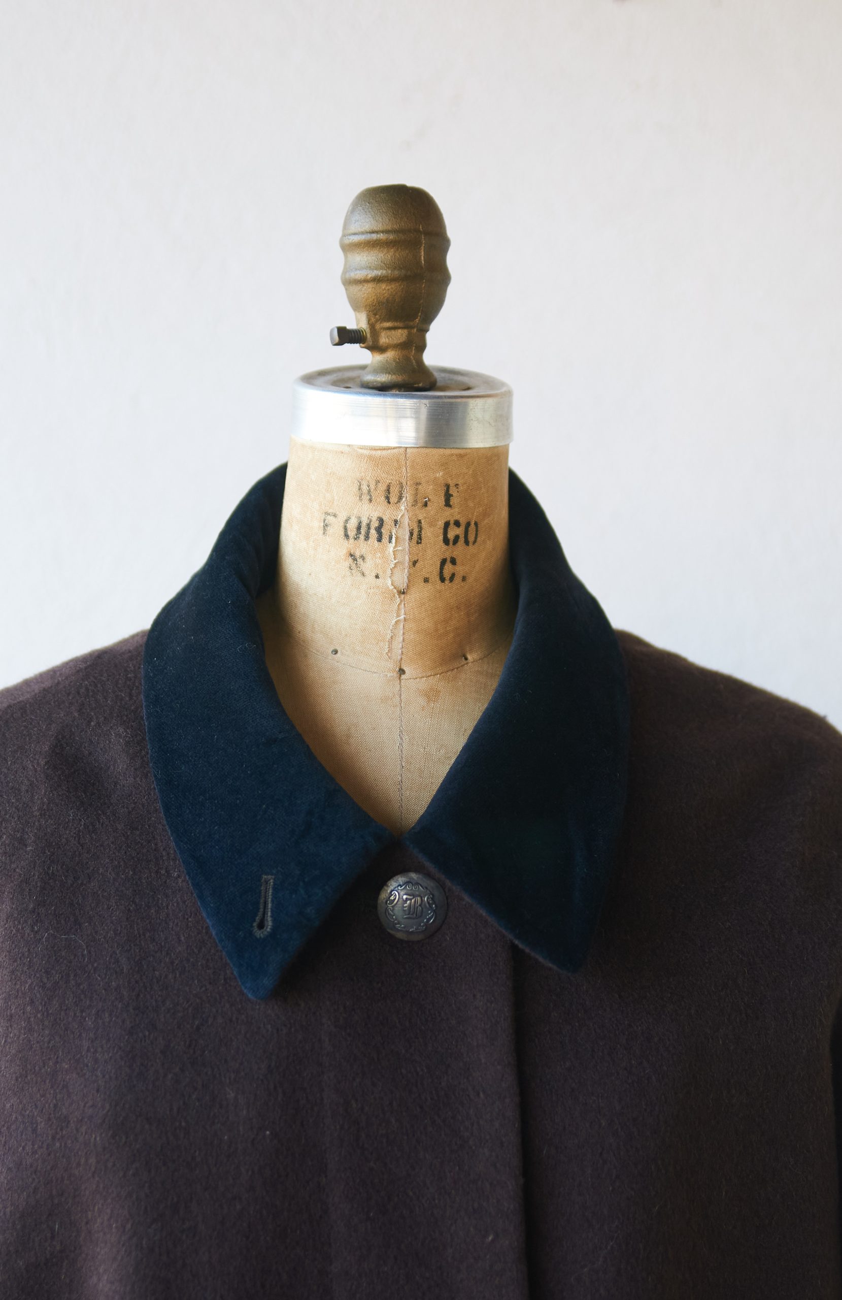 Abrigo vintage de lana café y negro Talla L mujer - Imagen 3