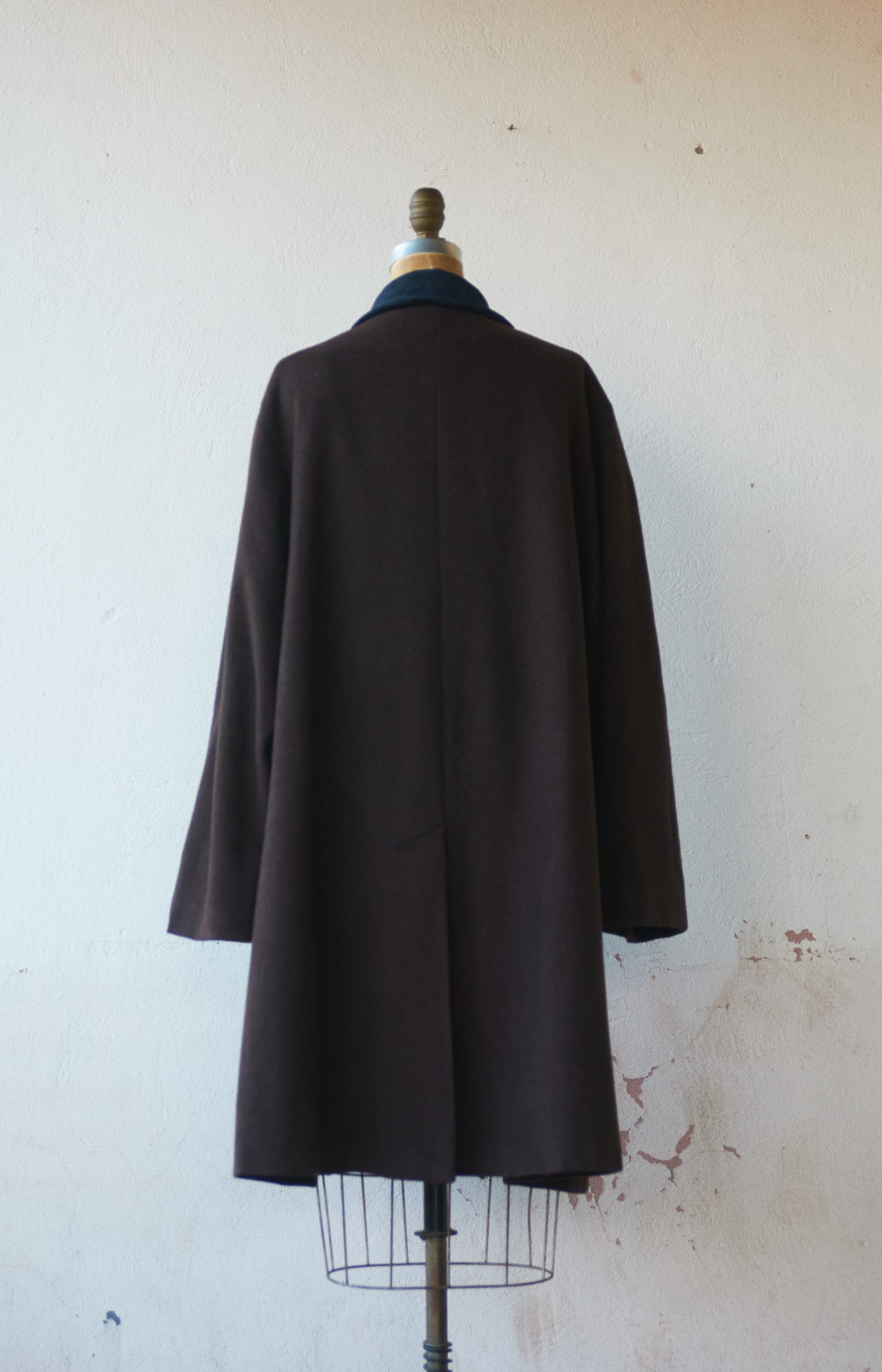 Abrigo vintage de lana café y negro Talla L mujer - Imagen 6