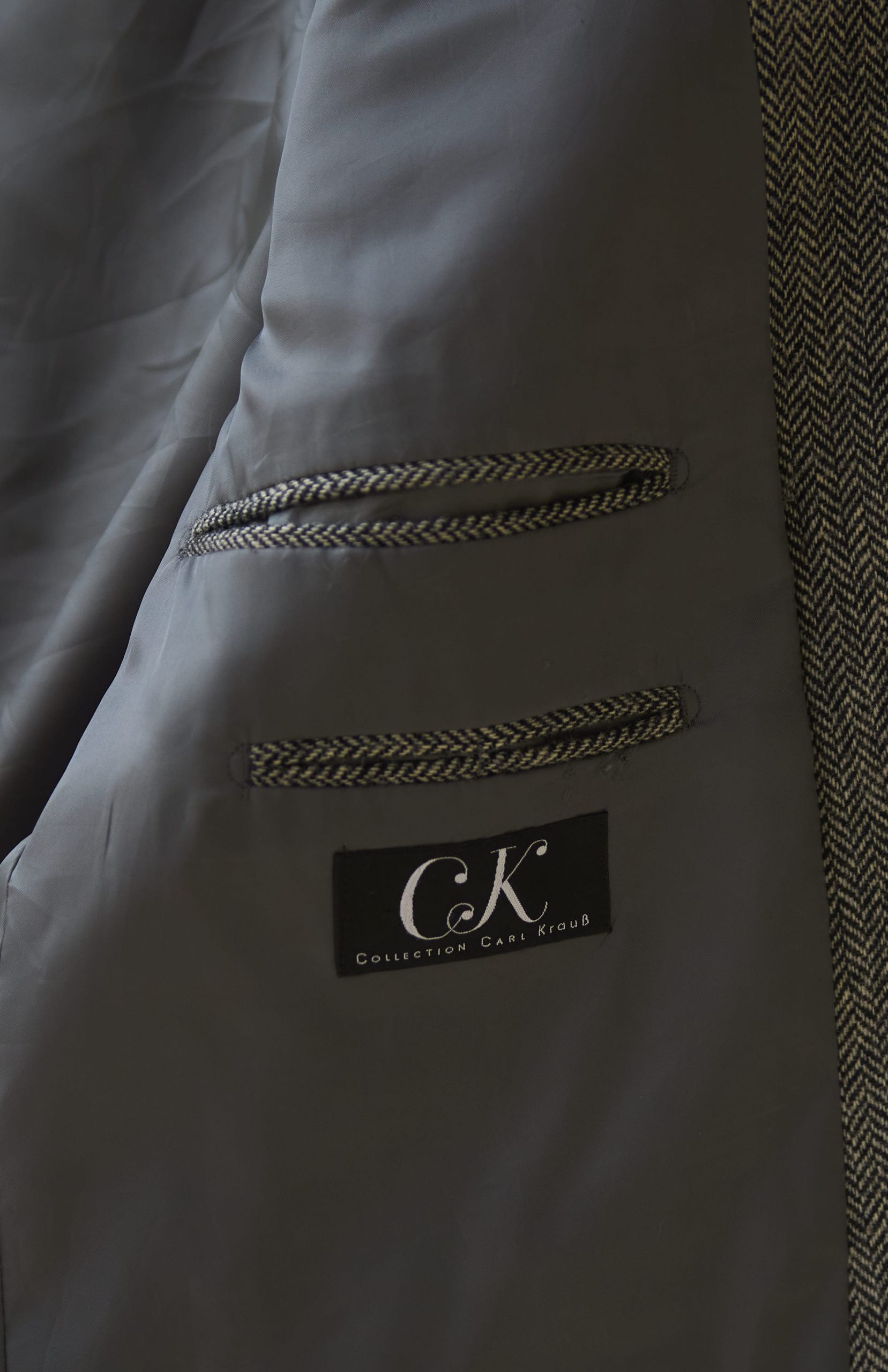 Blazer vintage herringbone CK Talla L hombre - Imagen 3