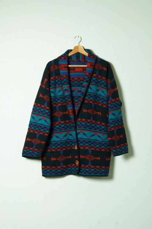 Cardigan vintage de lana con diseño FOLK