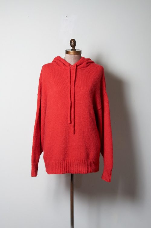 Sweater con gorro de lana de alpaca