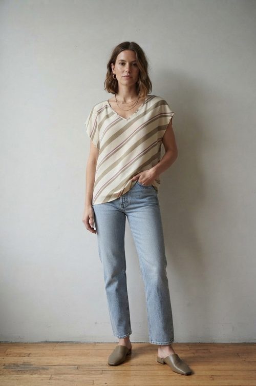 Blusa de seda genuina talla 12