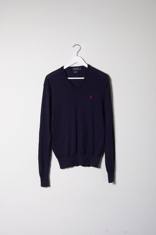 Suéter POLO RALPH LAUREN Vintage – Lana Merino – Talla M hombre slim fit