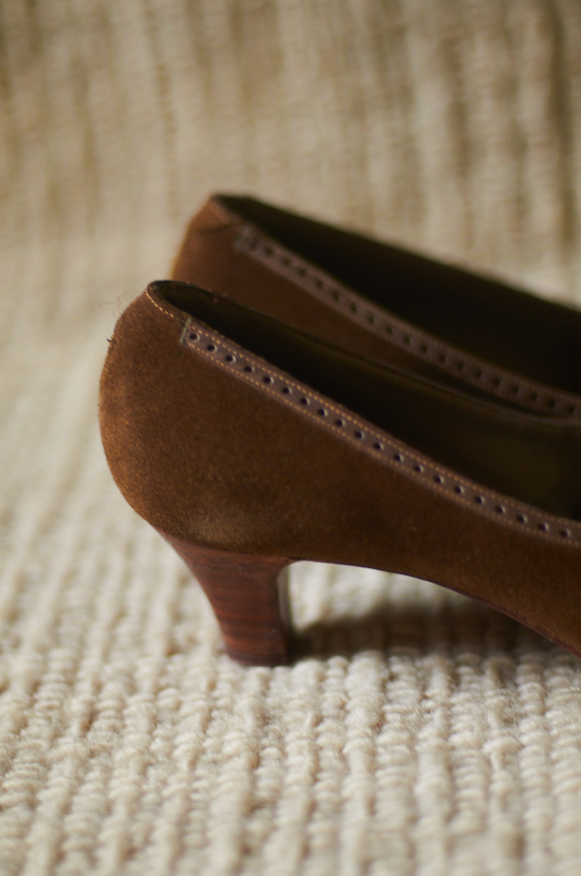 Zapatos de cuero gamuza talla 37 o 23.5 cm de pie - Imagen 5