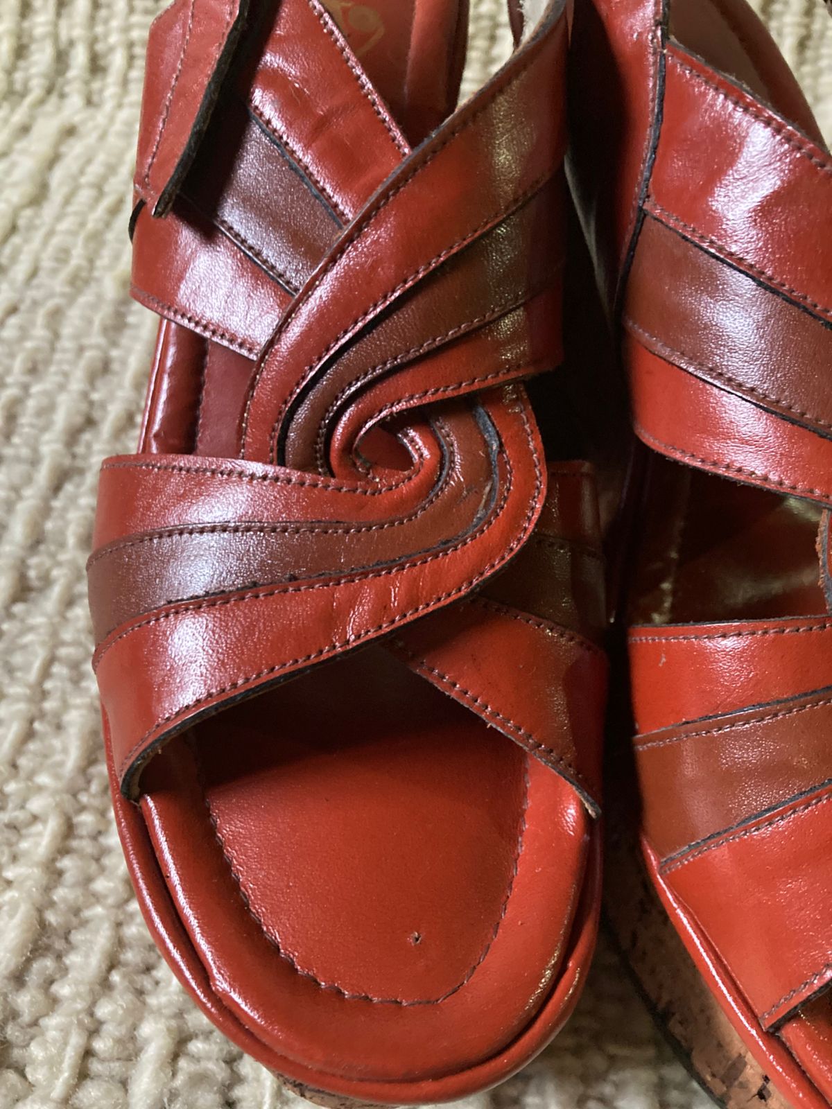 Zapatos de plataforma vintage del 1970 talla 36 o 22.5 cm de pie - Imagen 5