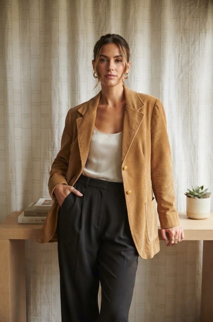 Blazer de cotelé vintage SEARS 1970 talla L mujer