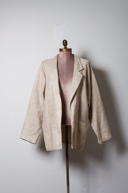 Chaqueta o Tapado de lino rústico Liz C Talla 8 (M/L mujer)