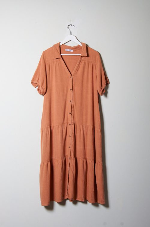 Vestido de lino con bolsillos talla 14