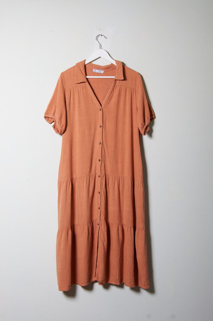 Vestido de lino con bolsillos talla 14